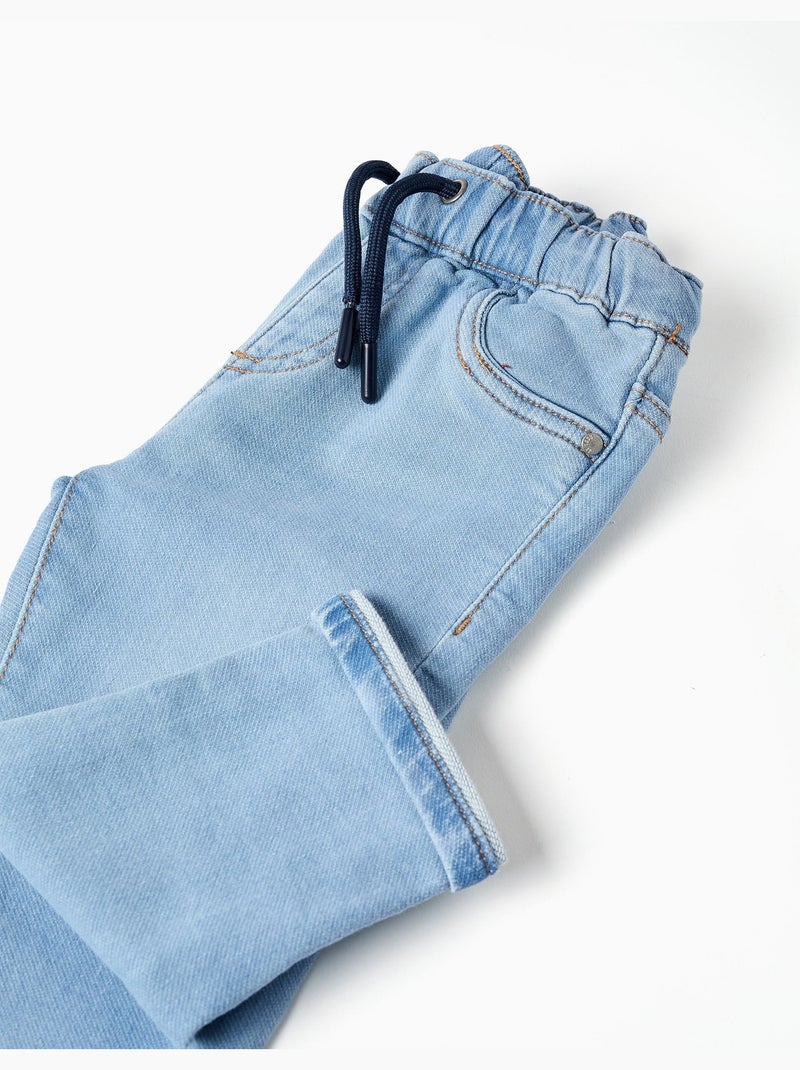Pantaloni jogging slim fit in denim con coulisse Blu chiaro - Kiabi