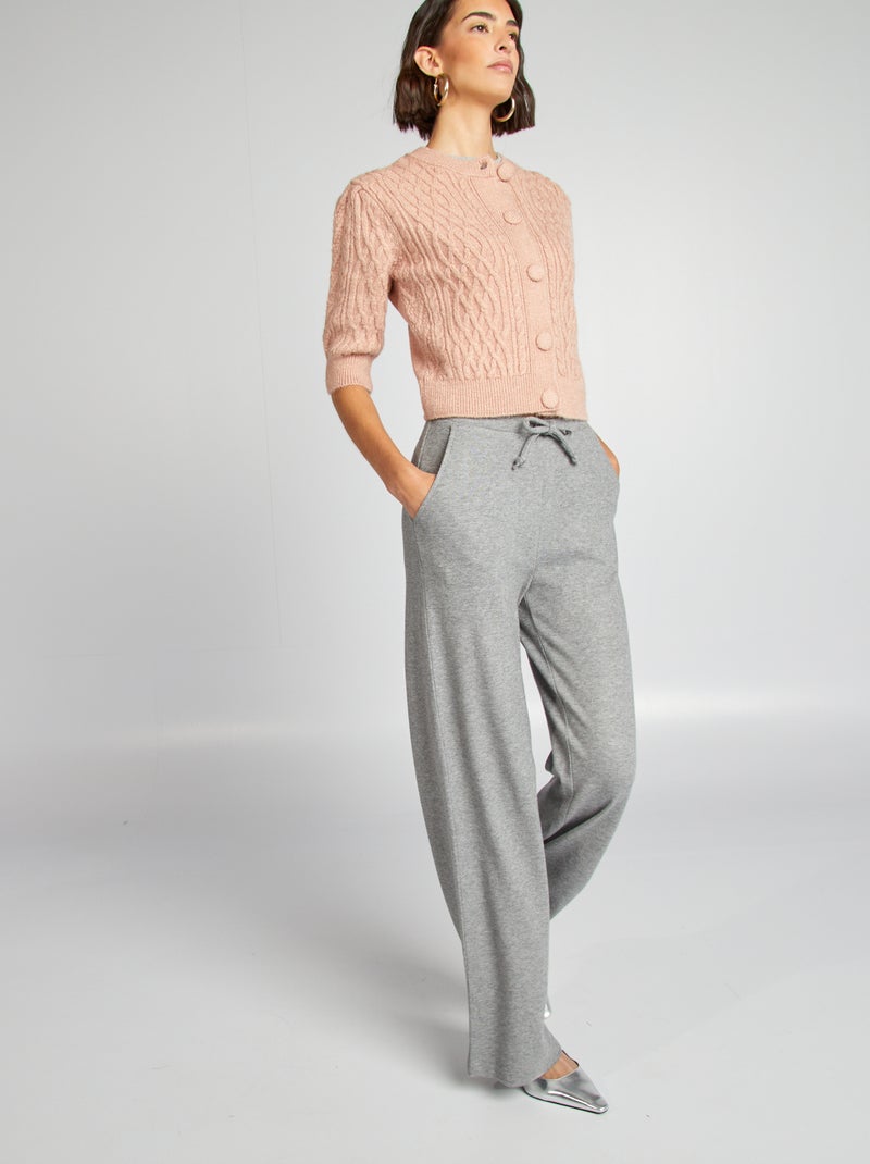 Pantaloni large pantaloni lavorati a maglia - maglia pantaloni lavorati a maglia - GRIGIO - Kiabi