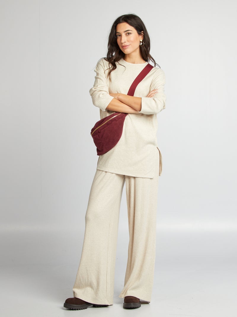 Pantaloni larghi a coste BEIGE - Kiabi