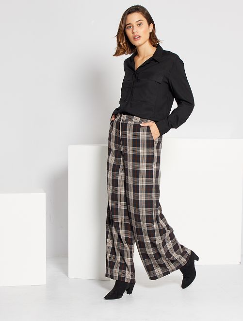 Pantaloni larghi a quadri - BLU - Kiabi - 18.00€