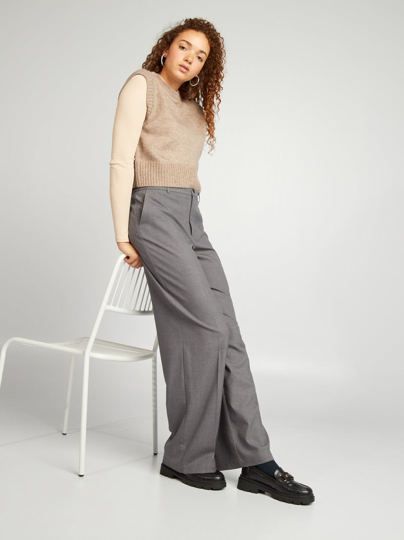 Pantaloni larghi a righe GRIGIO - Kiabi