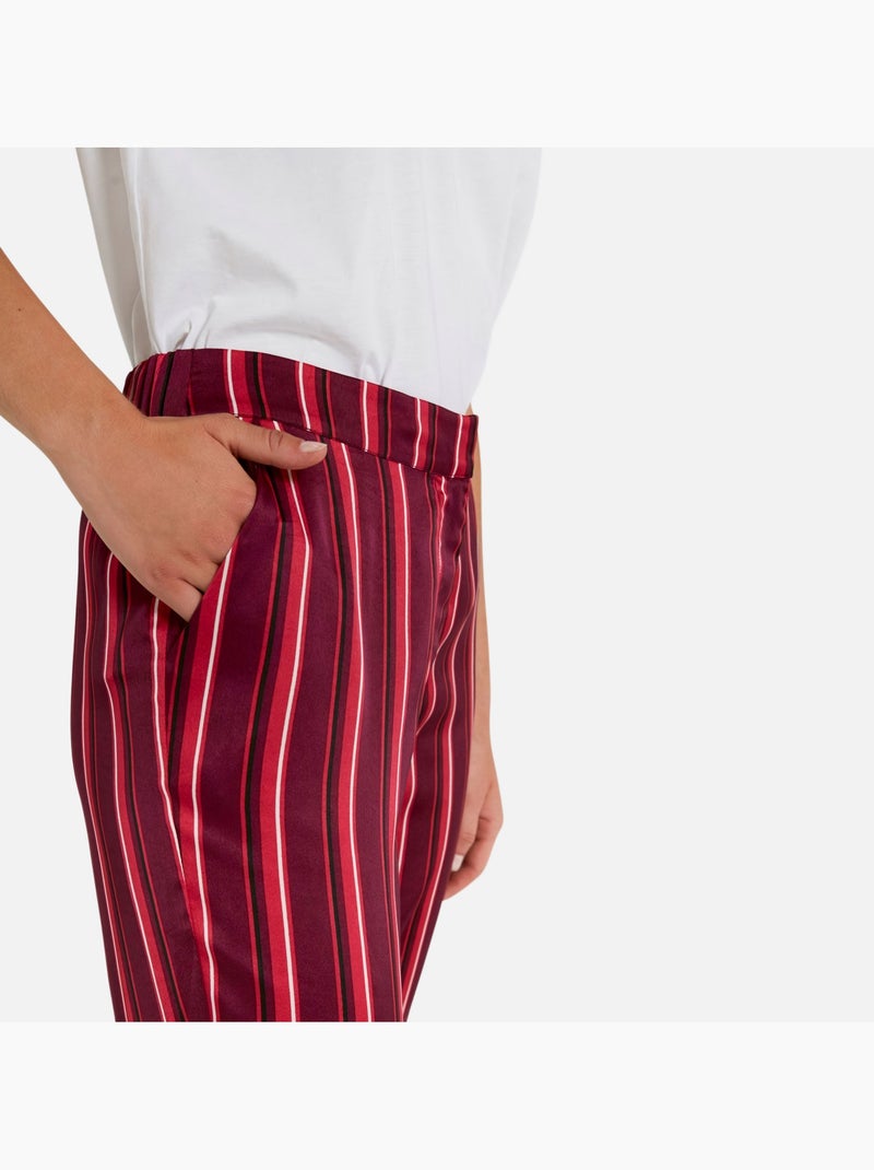 Pantaloni larghi a righe Kebello Rosso - Kiabi