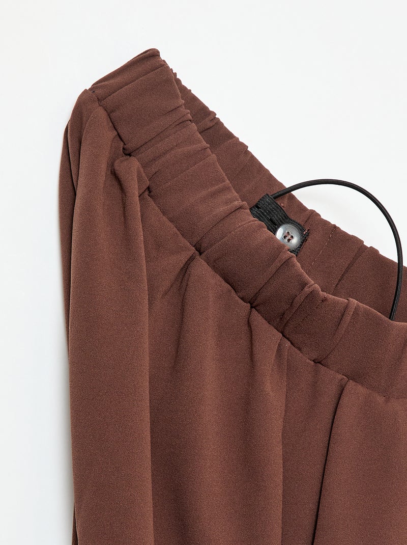 Pantaloni larghi a vita alta - So Easy marrone - Kiabi