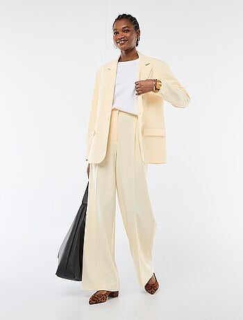 Pantaloni larghi a vita alta 5 tasche