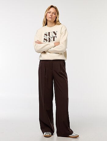 Pantaloni larghi a vita alta 5 tasche
