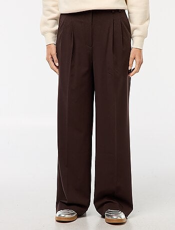 Pantaloni larghi a vita alta 5 tasche