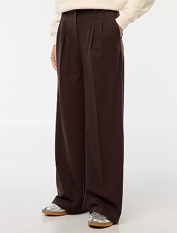 Pantaloni larghi a vita alta 5 tasche