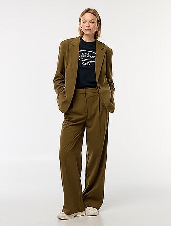 Pantaloni larghi a vita alta 5 tasche
