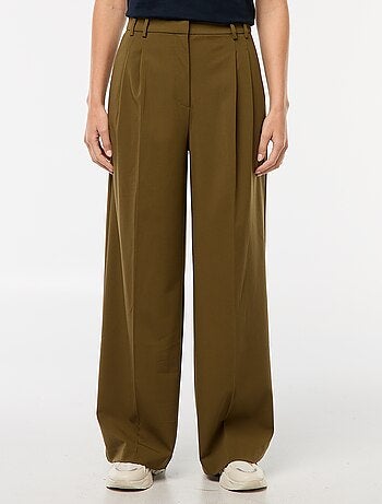 Pantaloni larghi a vita alta 5 tasche