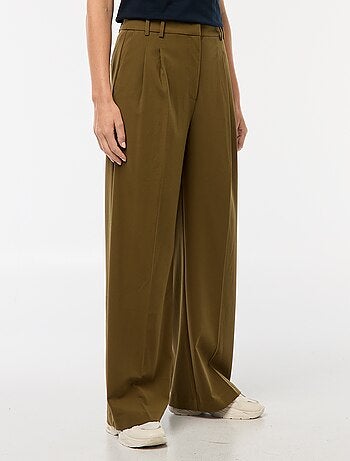 Pantaloni larghi a vita alta 5 tasche