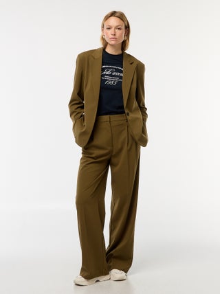 Pantaloni larghi a vita alta 5 tasche
