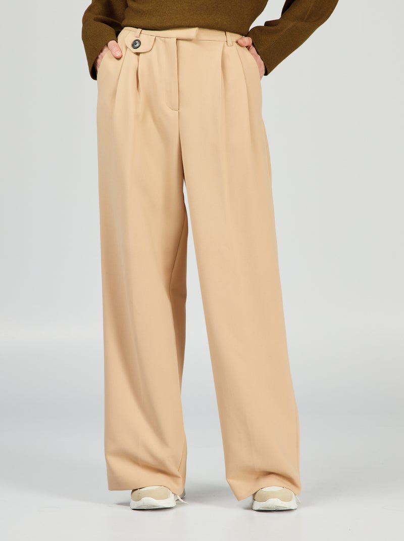 Pantaloni larghi a vita alta BEIGE - Kiabi