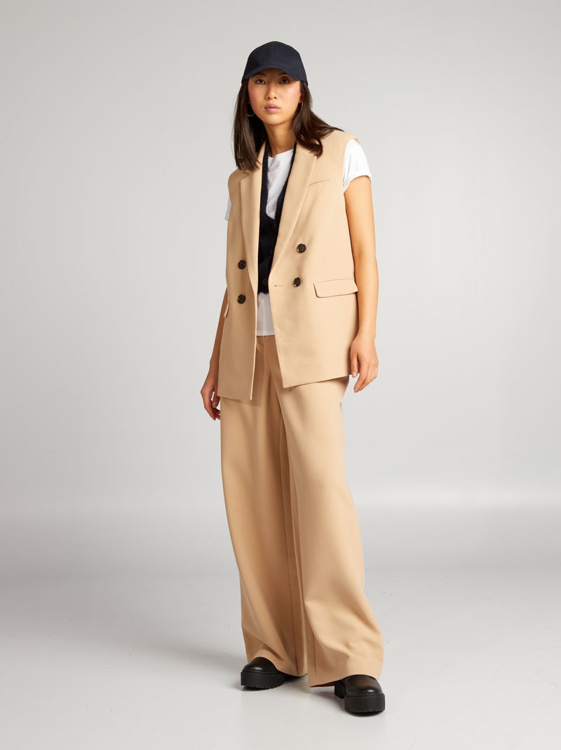 Pantaloni larghi a vita alta BEIGE Kiabi