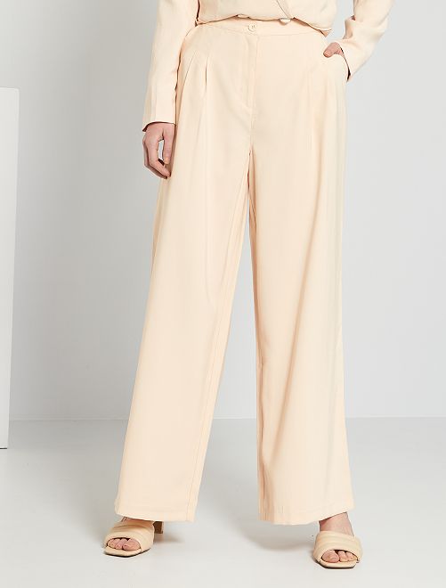 Pantaloni larghi a vita alta - BEIGE - Kiabi - 22.00€
