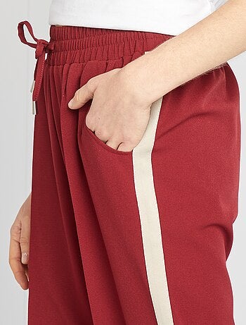 Pantaloni larghi a vita alta con bande a contrasto