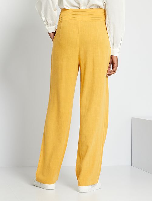 Pantaloni larghi a vita alta - GIALLO - Kiabi - 20.00€