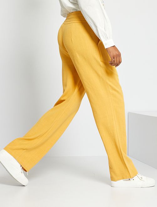 Pantaloni larghi a vita alta - GIALLO - Kiabi - 20.00€