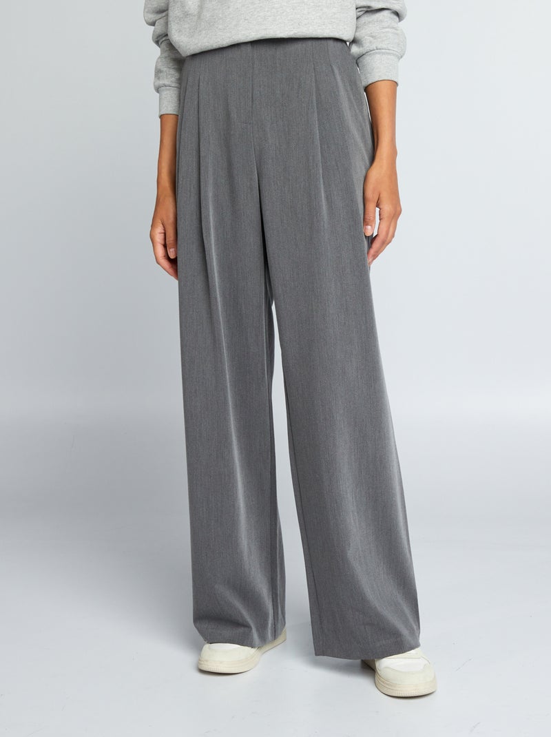 Pantaloni larghi a vita alta GRIGIO - Kiabi