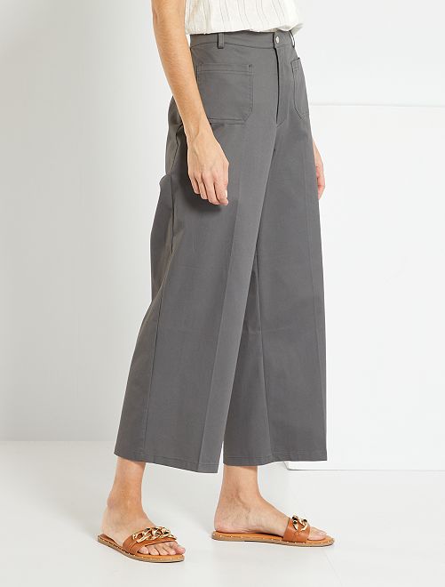 Pantaloni larghi a vita alta - GRIGIO - Kiabi - 18.00€