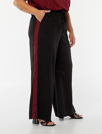 Pantaloni larghi con bande a contrasto