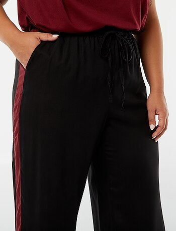 Pantaloni larghi con bande a contrasto