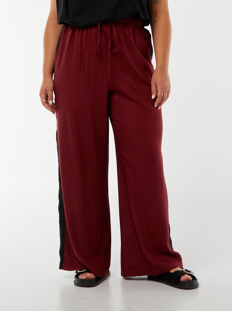Pantaloni larghi con bande a contrasto Rosso - Kiabi