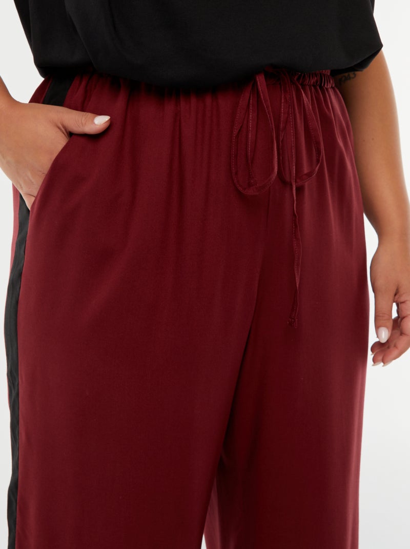 Pantaloni larghi con bande a contrasto Rosso - Kiabi