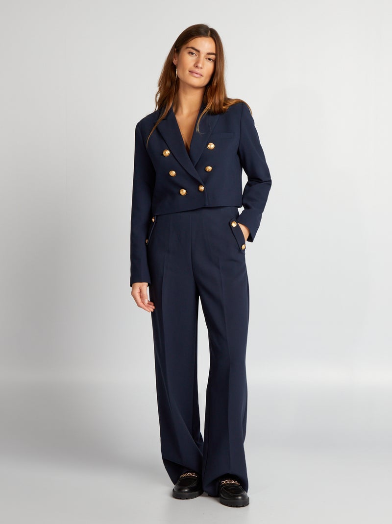 Pantaloni larghi con bottoni dorati BLU - Kiabi
