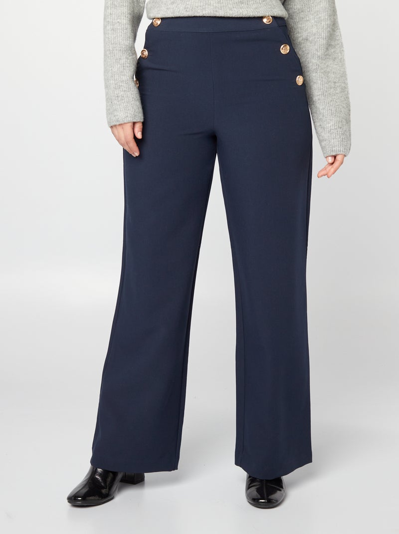Pantaloni larghi con bottoni dorati BLU - Kiabi