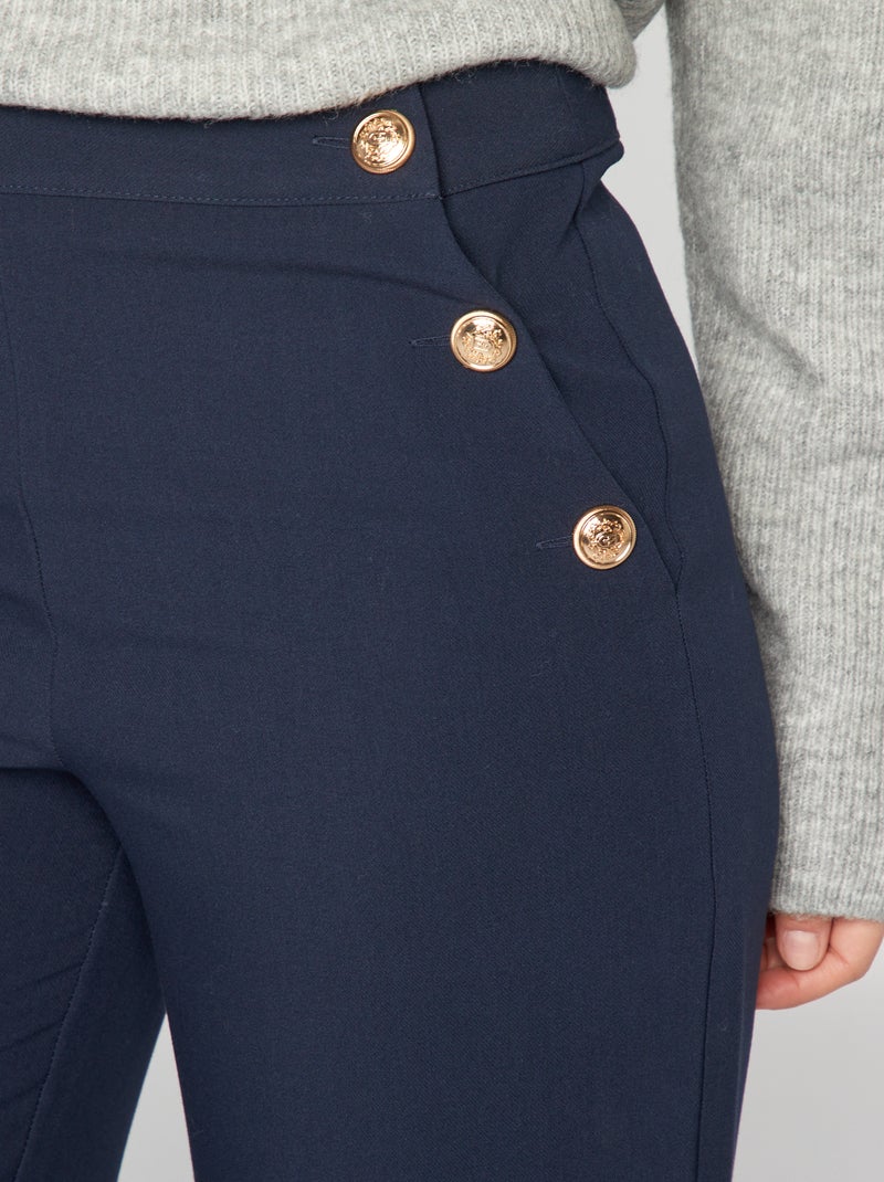 Pantaloni larghi con bottoni dorati BLU - Kiabi