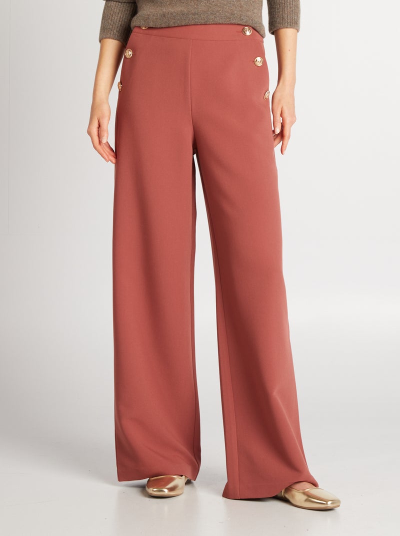 Pantaloni larghi con bottoni dorati ROSA - Kiabi