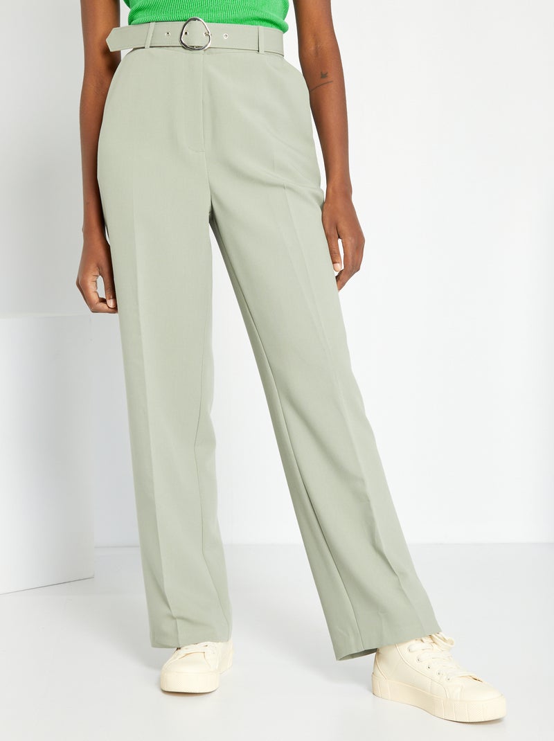 Pantaloni larghi con cintura grigio - Kiabi