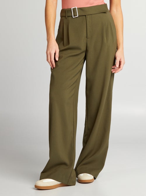 Pantaloni larghi con cintura - Kiabi