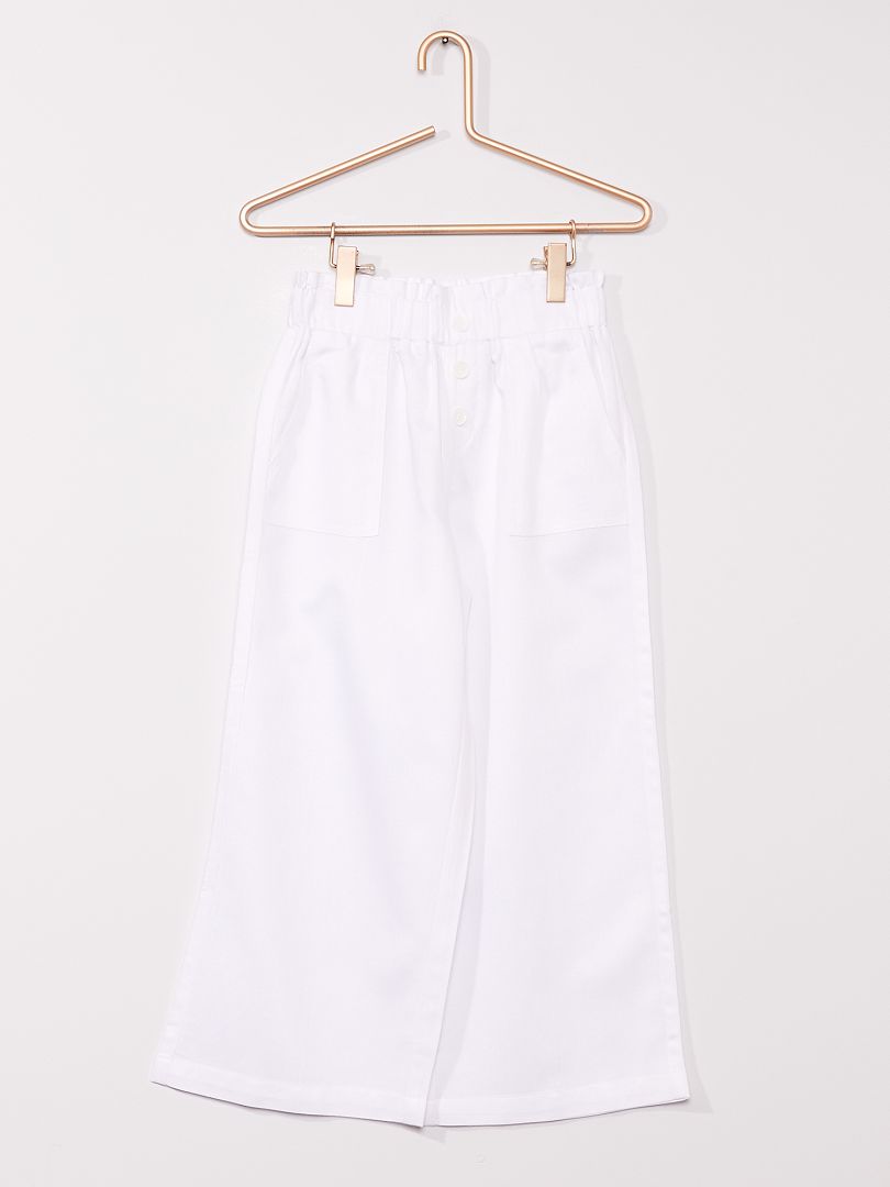 Pantaloni larghi con lino BIANCO - Kiabi