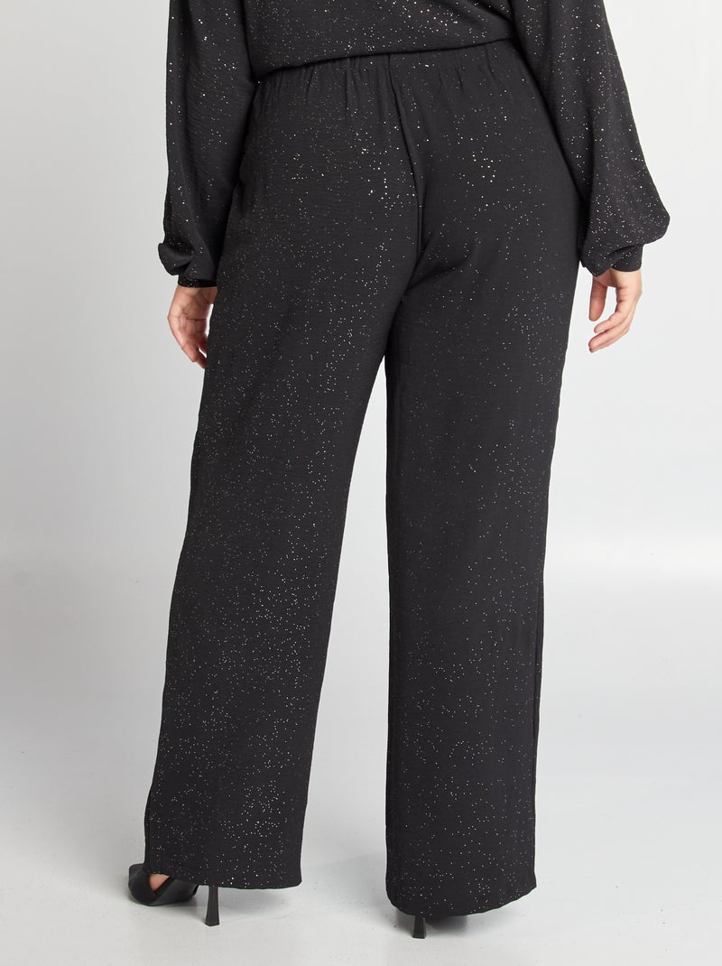 Pantaloni larghi con paillettes NERO - Kiabi