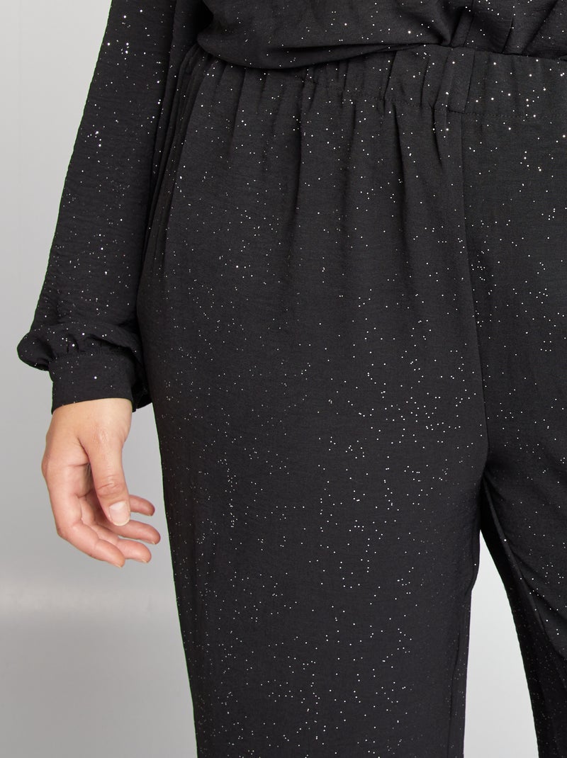 Pantaloni larghi con paillettes NERO - Kiabi