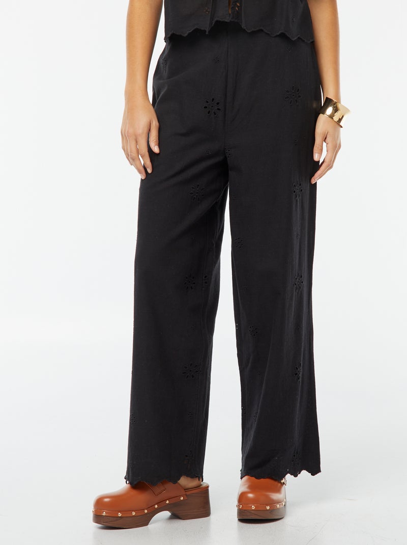 Pantaloni Baggy Uomo The Blueskin Nero con Ricamo Rasta
