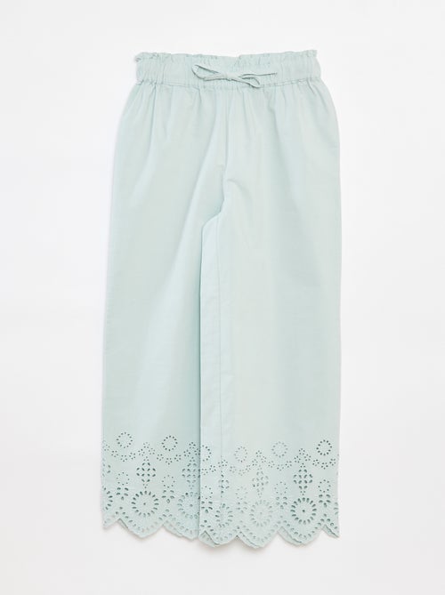 Pantaloni larghi con ricami a punto inglese - Kiabi