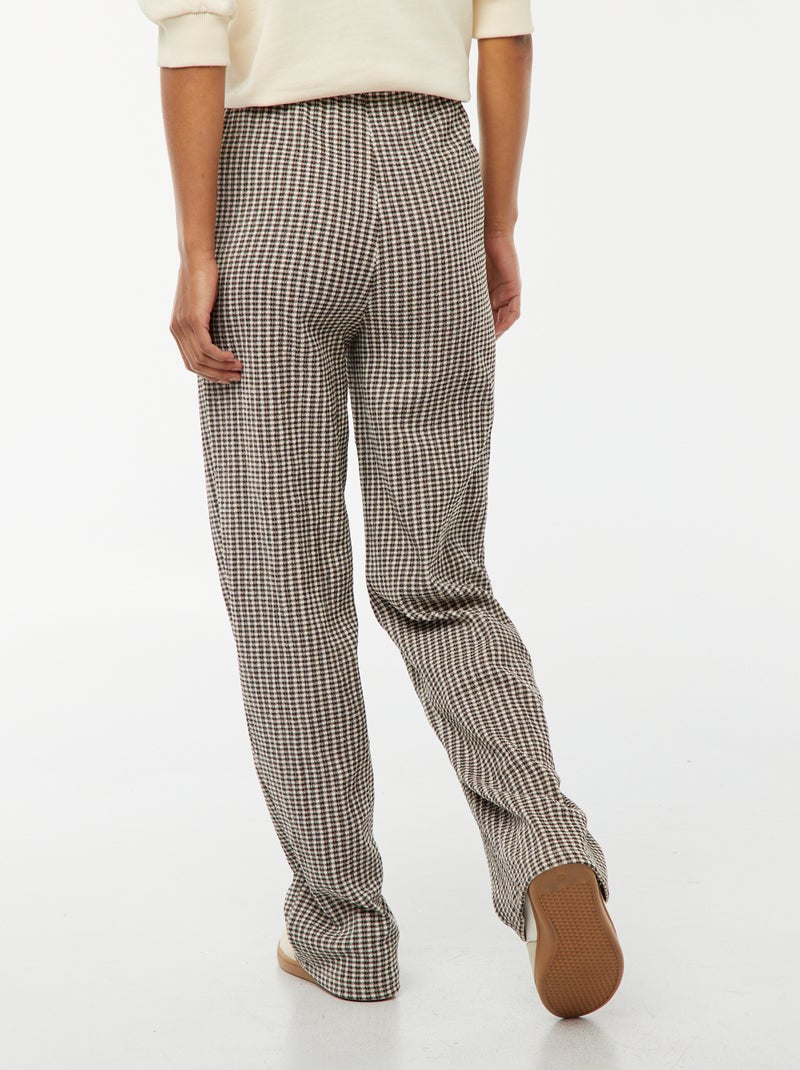Pantaloni larghi con stampa a quadretti vichy Nero - Kiabi