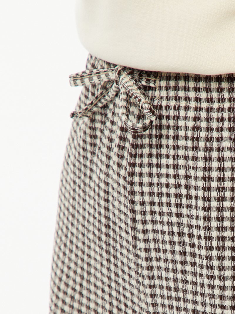 Pantaloni larghi con stampa a quadretti vichy Nero - Kiabi