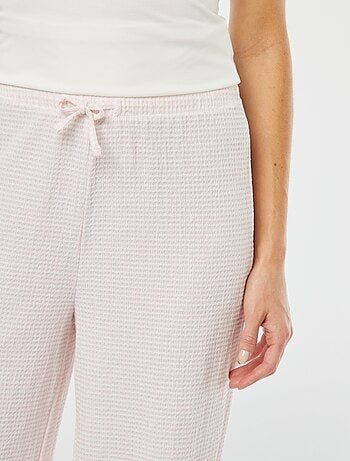 Pantaloni larghi con stampa a quadretti vichy