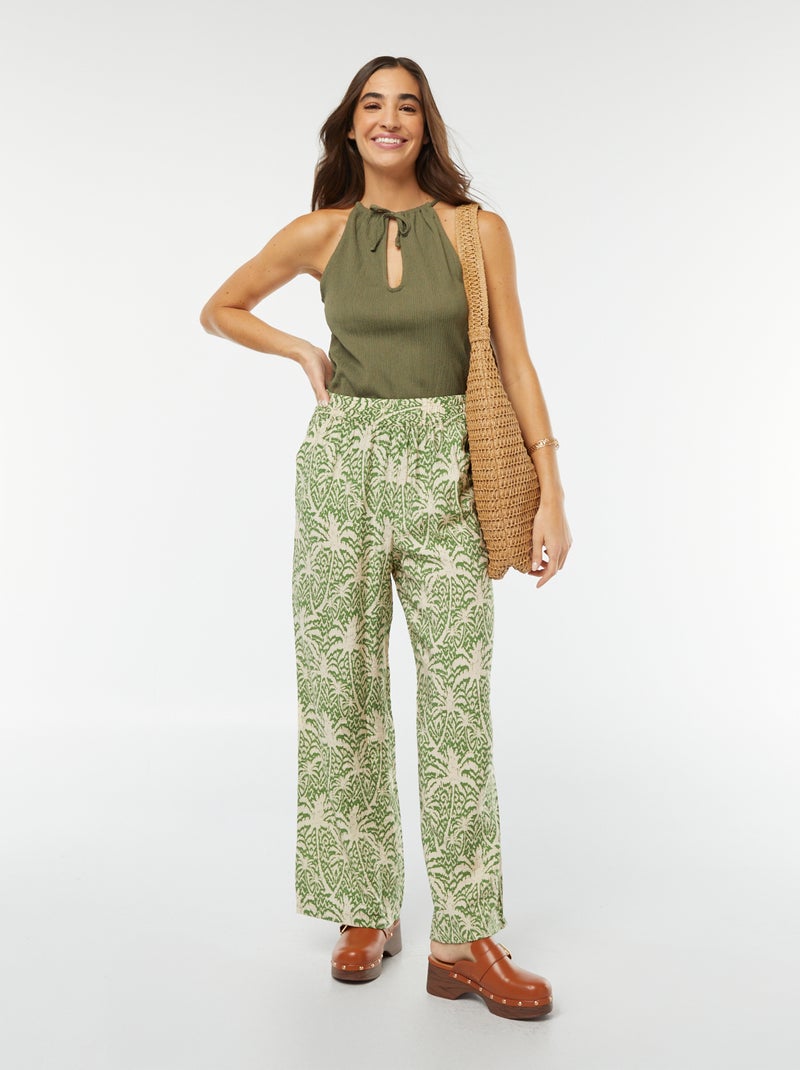 Pantaloni larghi con stampa 'JDY' VERDE - Kiabi