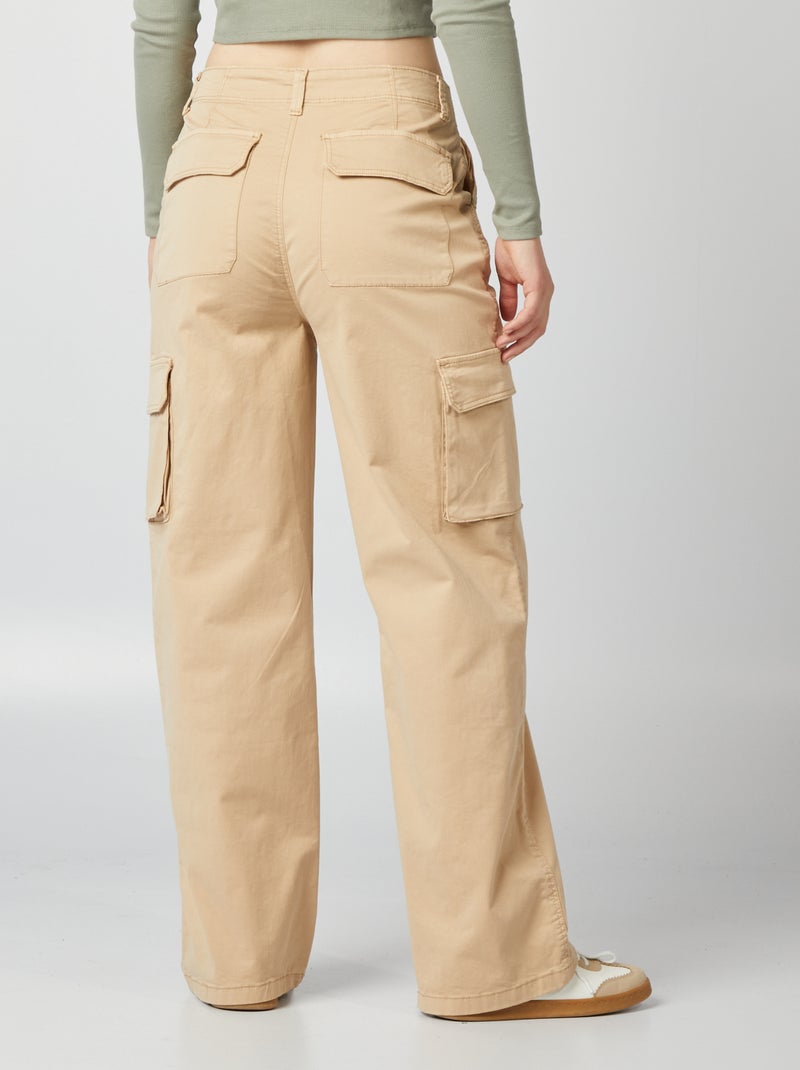 Pantaloni larghi con tasche laterali BEIGE - Kiabi