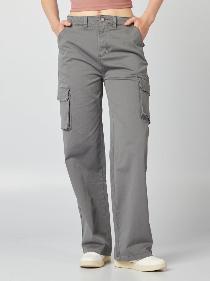 Pantaloni larghi con tasche laterali GRIGIO - Kiabi