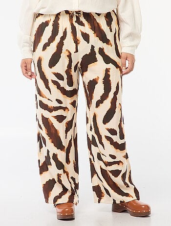 Pantaloni larghi e morbidi con motivo all over
