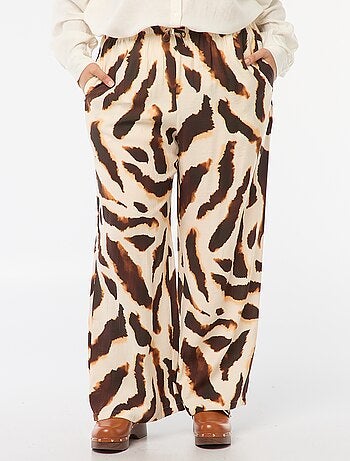 Pantaloni larghi e morbidi con motivo all over