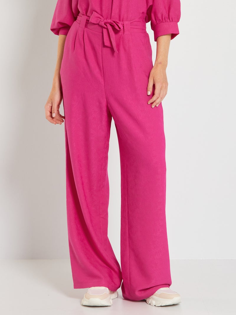 Pantaloni larghi e morbidi in maglia jacquard ROSA - Kiabi