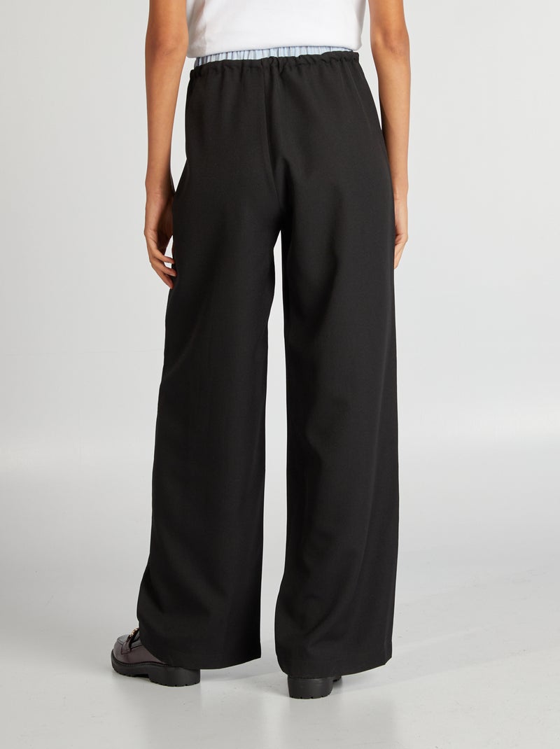 Pantaloni larghi effetto boxer in vista nero - Kiabi