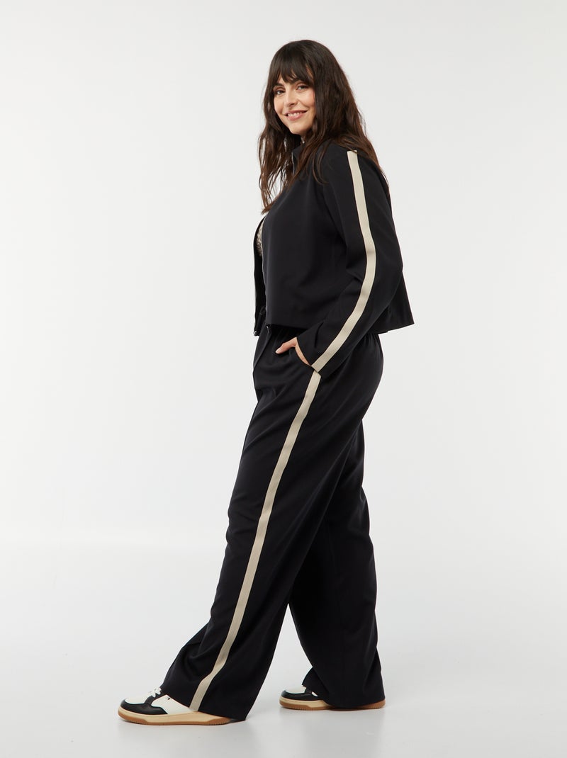 Pantaloni larghi eleganti con bande a contrasto nero - Kiabi