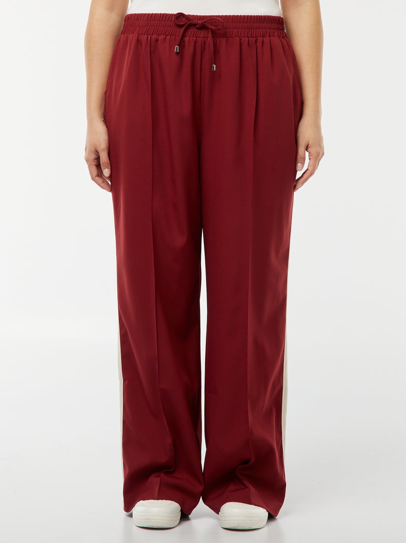 Pantaloni larghi eleganti con bande a contrasto ROSSO - Kiabi